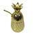 8" Gold Contemporary Pineapple Tumbler Shaker Mug with Straw