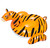 64" Inflatable Orange and Black Giant Tiger Swimming Pool Ride-On Lounge