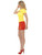 49" Yellow and Red Baywatch Beach Women Adult Halloween Costume - Medium