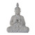 16.5" Gray Distressed Finish Outdoor Sitting Buddha Statue