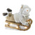 15.5" Brown and White Battery Operated LED Snowman Sleigh Christmas Tabletop Decor