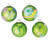 4ct Green Dazzling Snowflake Glass Design Christmas Ball Ornaments 3.5" (90mm)