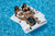 79" Inflatable White and Black Royal Flush Mattress Pool Float