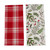 Set of 2 Green and Red Boughs Of Holly Dishtowels 28"