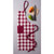 32" Wine Red and White Checkered Adjustable Heavyweight Fringe Chef Apron with Pocket