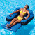55" Inflatable Blue and Black Ultimate Floating Swimming Pool Chair Lounger