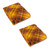 Set of 2 Yellow and Brown Print Harvest Plaid Fleece Throw Blankets 50" x 60"