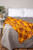 Set of 2 Yellow and Brown Print Harvest Plaid Fleece Throw Blankets 50" x 60"