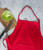 32" Red Kitchen Chef Apron with Adjustable Neck and Waist Ties