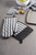 Set of 2 Black and White Striped Pattern Potholders with Loop 8.5”