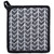 Set of 2 Black and White Herringbone Potholders with Loop 8.5”