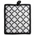 Set of 2 Black and White Quilted Lattice Potholders with Loop 9”