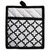 Set of 2 Black and White Quilted Lattice Potholders with Loop 9”