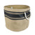 16" Brown and Black Border Pattern Rounded Large Bin with Rope Handles