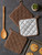 Set of 3 Brown and Silver Colored Square Potholders with Loop 7”