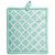 Set of 2 Aqua Blue Quilted Lattice Potholders with Loop 9”