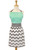 31" Green and Grey Chevron Skirt Kitchen Chef Apron