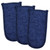 Set of 3 Navy Blue Pan Handle Terry Cloth Potholders 6”