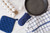 Set of 3 Navy Blue Pan Handle Terry Cloth Potholders 6”