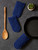Set of 3 Navy Blue Pan Handle Terry Cloth Potholders 6”