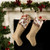 Pack of 2 Brown and Pale Pink Christmas Holiday Stockings with Champagne Sequin Border 20"