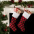 Pack of 2 Red and Black Buffalo Checkered Christmas Holiday Stockings 20"