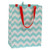 Set of 3 Blue and White Chevron Patterned Reusable Shopping Bags 15"