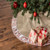 48" Brown Round Christmas Tree Skirt with Champagne Sequin Border