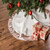 48" Pale Blue Round Christmas Tree Skirt with Champagne Sequin Border