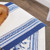 72" Table Runner with Blue Striped Floral Design