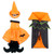 Set of 2 Orange and Black Bat Halloween Themed Wine Bottle Covers 10"
