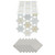 Set of 7 Christmas White Silver and Gold Table Runner 54"