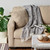 4' x 5' Gray and White Rectangular Home Essentials Woven Throw with Fringe