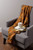 Set of 2 Brown and Orange Print Harvest Argyle Fleece Throw Blankets 50" x 60"