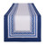 108" Table Runner with Blue Striped Floral Design