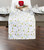 Set of 7 Christmas White, Green, and Blue Table Rectangular Runner, 72"