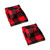 Set of 2 Red and Black Coral Fleece Buffalo Checkered Throw Blankets 50" x 60"