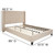 86" Beige Rectangular Tufted Upholstered Platform Bed - Queen Size