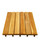 Set of 10 Brown Natural Finish 6-Horizontal Outdoor Slat Interlocking Deck Tiles 12"