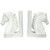 Set of 2 White Modern Style Horse Sculpted Bookends 7.5" - 33682791