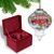 3.75" White and Red Truck and Christmas Tree Glass Ornament