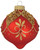 4ct Red Matte Glass Christmas Ball Ornaments with Gold Floral Drapes 2.5" (67mm)