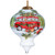 3.75" White and Green Holiday Bus Glass Hanging Christmas Ornament