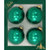 4ct Emerald Green Shiny Christmas Ball Ornaments 3.25" (80mm)