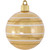 4ct Gold and White Striped Shatterproof Shiny Christmas Ball Ornaments 3.25" (80mm)