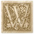 Set of 4 Ivory and Harvest Gold Alphabet "W" Square Monogram Coasters 4"