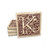 Set of 4 Ivory and Brown "M" Square Monogram Coasters 4"