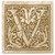 Set of 4 Ivory and Harvest Gold Alphabet "V" Square Monogram Coasters 4"