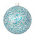 4ct Aqua Blue and Silver Shatterproof Glitter Christmas Ball Ornaments 4.75" (120mm)