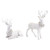 Set of 2 Assorted White Sitting and Standing Deer Christmas Figurines 19"